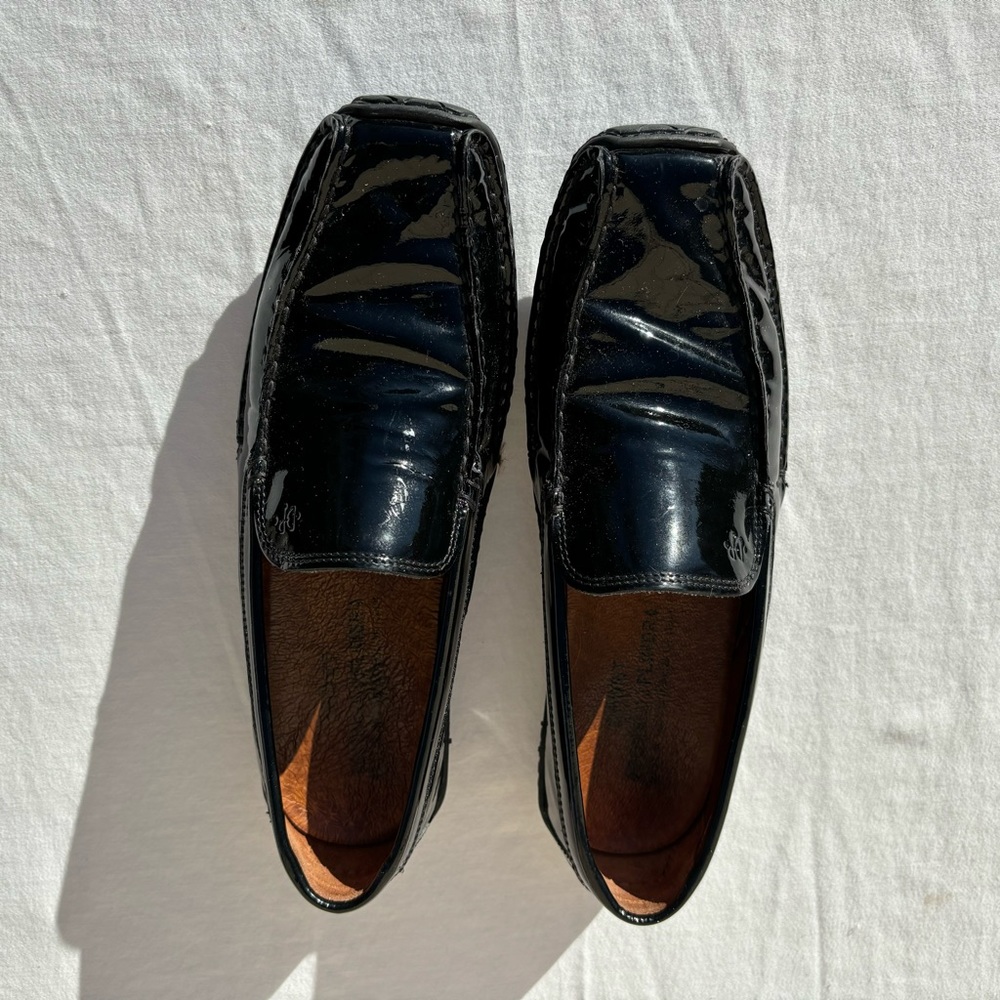 Donald J Pliner Loafers Woman Size 7 Driven I20 Black Patent Leather Flats